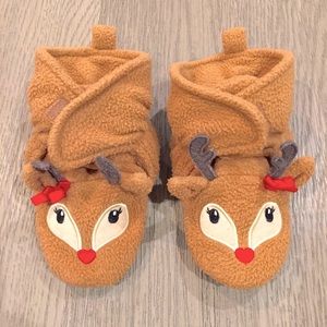 Rudolf fleece booties! 🦌🦌🦌